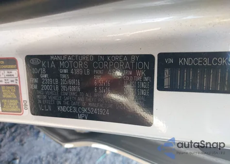 2019 Kia Niro Ex z USA, uszkodzony, nr VIN KNDCE3LC9K5241924